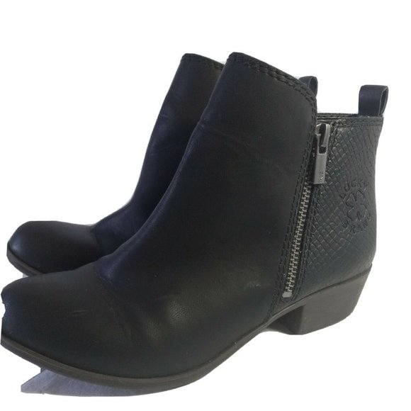 Lucky Brand Other - Lucky Brand Girl's UG-Brona Black Ankle Boots Double Sided Zippers Size 2m